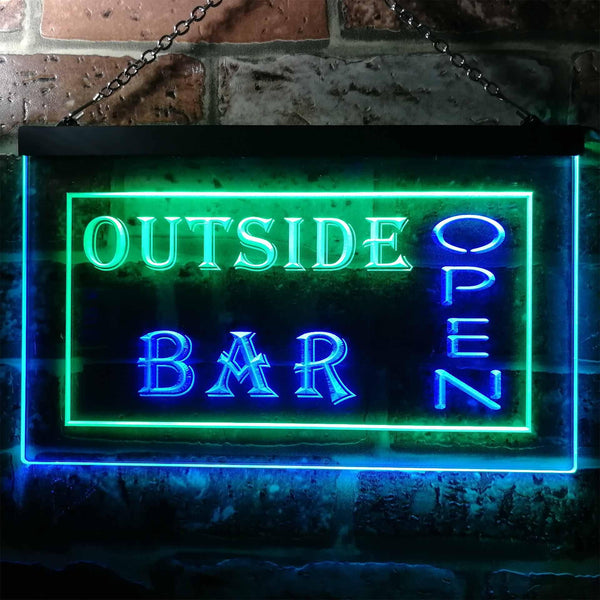ADVPRO Outside Bar Open Illuminated Dual Color LED Neon Sign st6-i0647 - Green & Blue