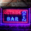 ADVPRO Outside Bar Open Illuminated Dual Color LED Neon Sign st6-i0647 - Red & Blue