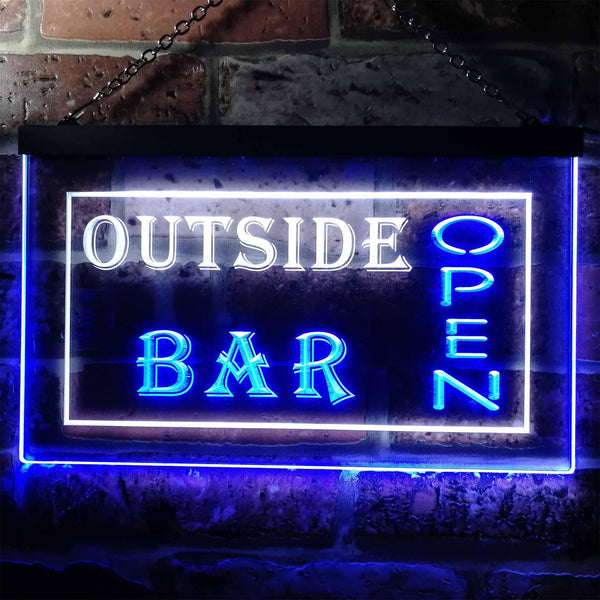 ADVPRO Outside Bar Open Illuminated Dual Color LED Neon Sign st6-i0647 - White & Blue