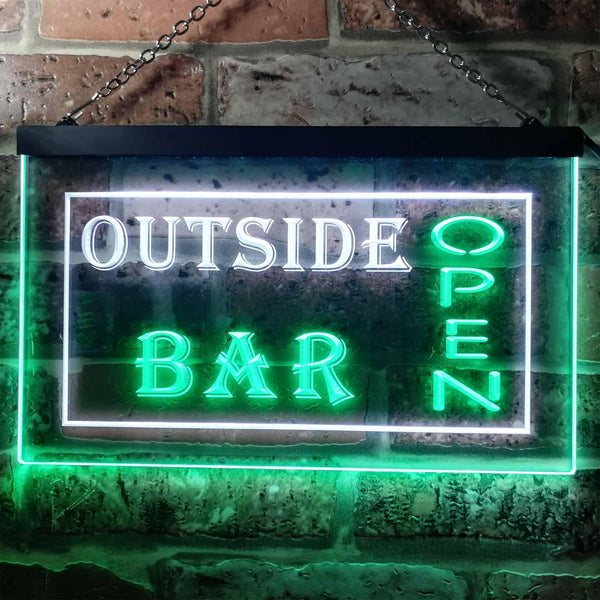 ADVPRO Outside Bar Open Illuminated Dual Color LED Neon Sign st6-i0647 - White & Green