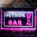 ADVPRO Outside Bar Open Illuminated Dual Color LED Neon Sign st6-i0647 - White & Purple