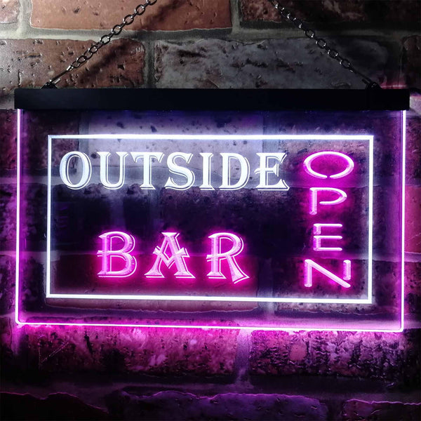 ADVPRO Outside Bar Open Illuminated Dual Color LED Neon Sign st6-i0647 - White & Purple