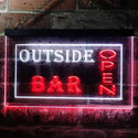 ADVPRO Outside Bar Open Illuminated Dual Color LED Neon Sign st6-i0647 - White & Red