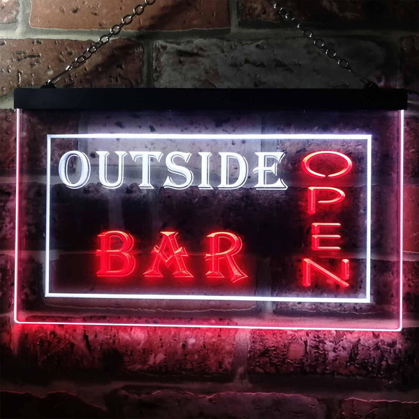 ADVPRO Outside Bar Open Illuminated Dual Color LED Neon Sign st6-i0647 - White & Red