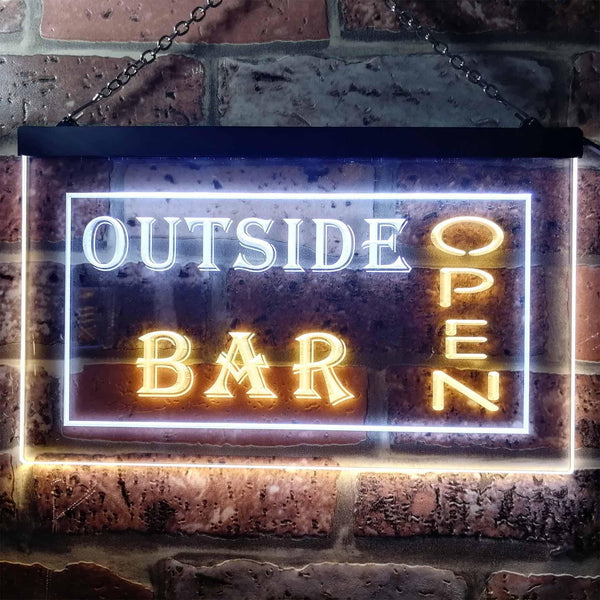 ADVPRO Outside Bar Open Illuminated Dual Color LED Neon Sign st6-i0647 - White & Yellow