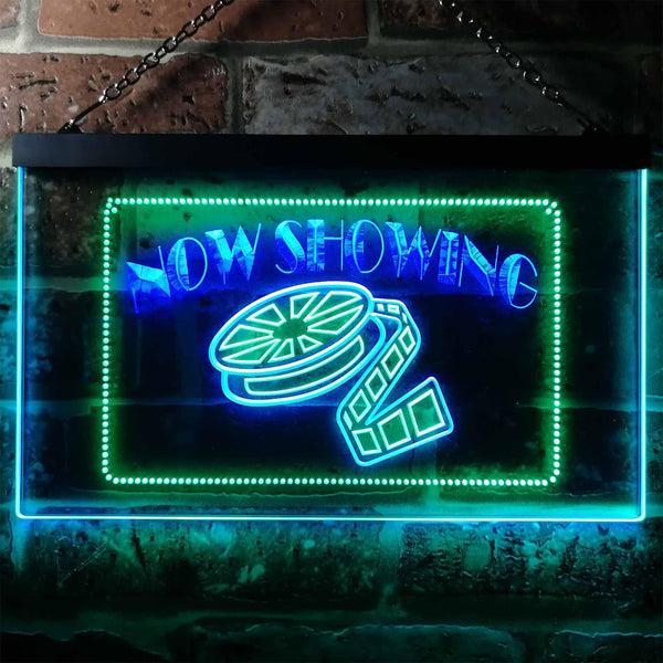 ADVPRO Now Showing Film Movie Home Theater Dual Color LED Neon Sign st6-i0650 - Green & Blue