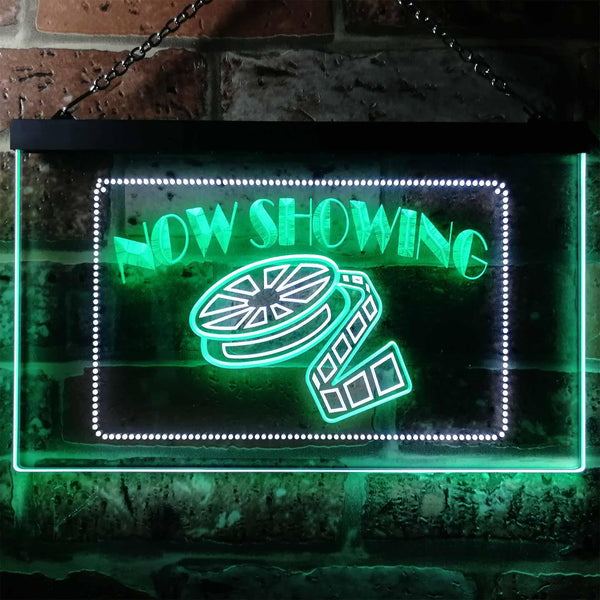 ADVPRO Now Showing Film Movie Home Theater Dual Color LED Neon Sign st6-i0650 - White & Green