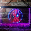 ADVPRO Basset Hound Dog Bedroom Dual Color LED Neon Sign st6-i0653 - Blue & Red