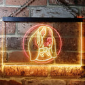 ADVPRO Basset Hound Dog Bedroom Dual Color LED Neon Sign st6-i0653 - Red & Yellow