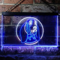 ADVPRO Basset Hound Dog Bedroom Dual Color LED Neon Sign st6-i0653 - White & Blue