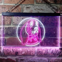 ADVPRO Basset Hound Dog Bedroom Dual Color LED Neon Sign st6-i0653 - White & Purple