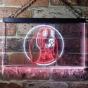 ADVPRO Basset Hound Dog Bedroom Dual Color LED Neon Sign st6-i0653 - White & Red