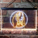 ADVPRO Basset Hound Dog Bedroom Dual Color LED Neon Sign st6-i0653 - White & Yellow