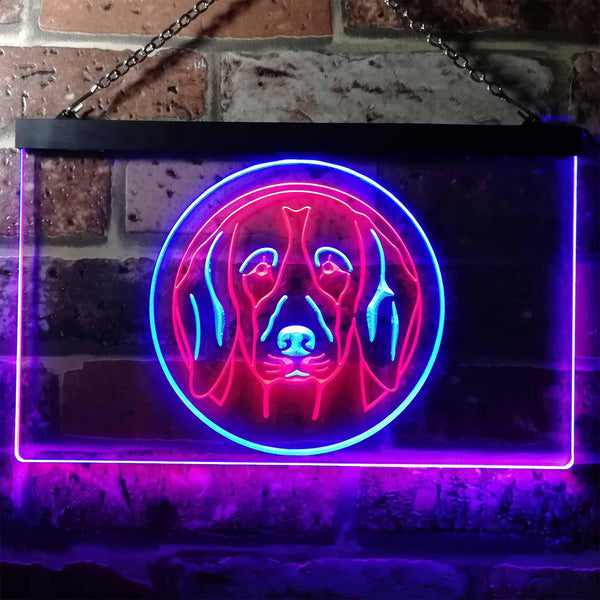 ADVPRO Beagle Dog Bedroom Dual Color LED Neon Sign st6-i0654 - Blue & Red