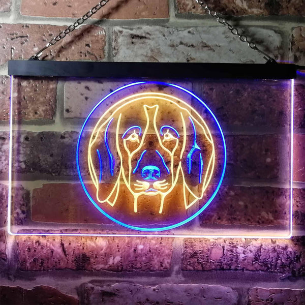 ADVPRO Beagle Dog Bedroom Dual Color LED Neon Sign st6-i0654 - Blue & Yellow