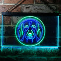 ADVPRO Beagle Dog Bedroom Dual Color LED Neon Sign st6-i0654 - Green & Blue