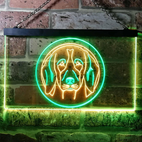 ADVPRO Beagle Dog Bedroom Dual Color LED Neon Sign st6-i0654 - Green & Yellow