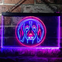 ADVPRO Beagle Dog Bedroom Dual Color LED Neon Sign st6-i0654 - Red & Blue