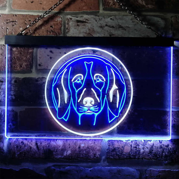 ADVPRO Beagle Dog Bedroom Dual Color LED Neon Sign st6-i0654 - White & Blue