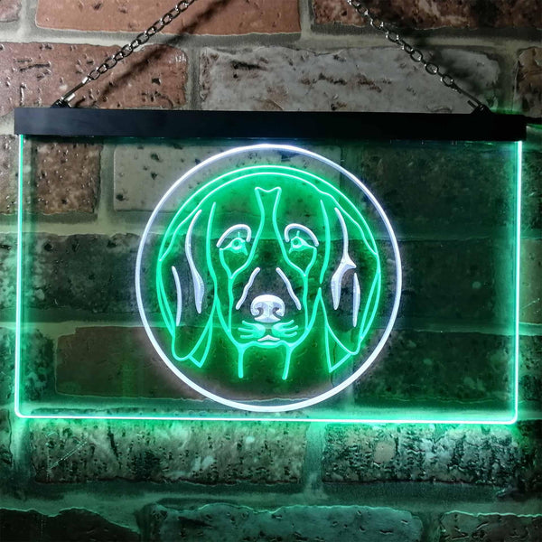 ADVPRO Beagle Dog Bedroom Dual Color LED Neon Sign st6-i0654 - White & Green