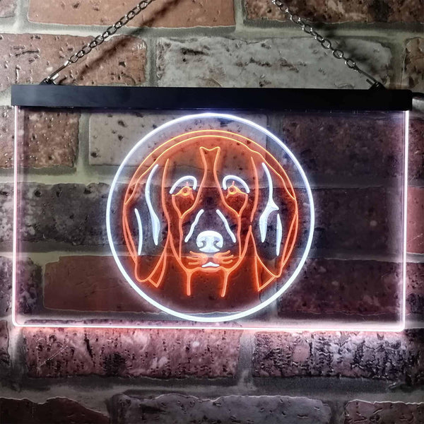 ADVPRO Beagle Dog Bedroom Dual Color LED Neon Sign st6-i0654 - White & Orange