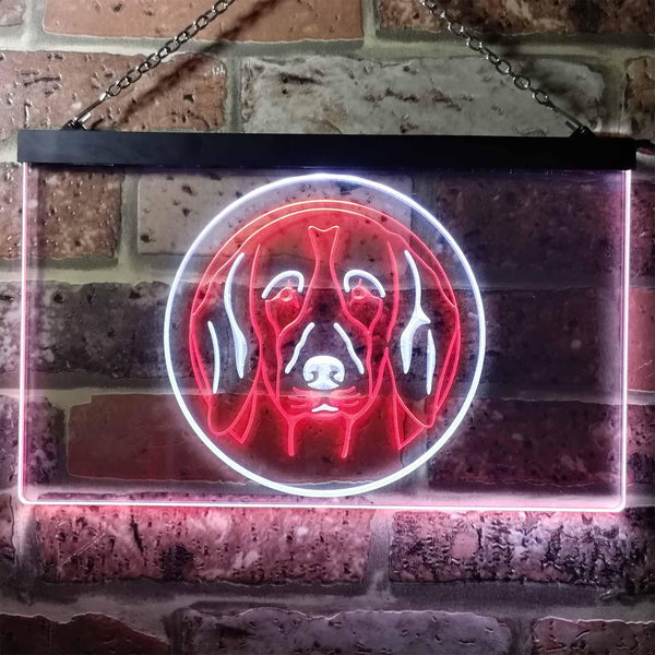 ADVPRO Beagle Dog Bedroom Dual Color LED Neon Sign st6-i0654 - White & Red