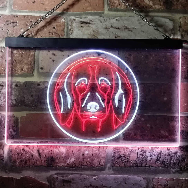 ADVPRO Beagle Dog Bedroom Dual Color LED Neon Sign st6-i0654 - White & Red