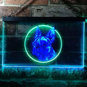 ADVPRO Boston Terrier Dog Bedroom Dual Color LED Neon Sign st6-i0656 - Green & Blue