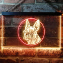 ADVPRO Boston Terrier Dog Bedroom Dual Color LED Neon Sign st6-i0656 - Red & Yellow