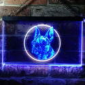 ADVPRO Boston Terrier Dog Bedroom Dual Color LED Neon Sign st6-i0656 - White & Blue