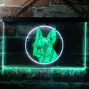 ADVPRO Boston Terrier Dog Bedroom Dual Color LED Neon Sign st6-i0656 - White & Green