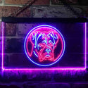 ADVPRO Boxer Dog Bedroom Dual Color LED Neon Sign st6-i0657 - Blue & Red