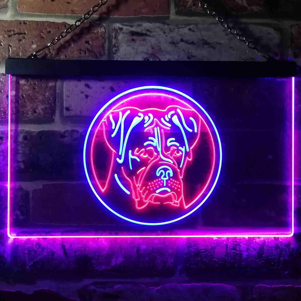 ADVPRO Boxer Dog Bedroom Dual Color LED Neon Sign st6-i0657 - Blue & Red