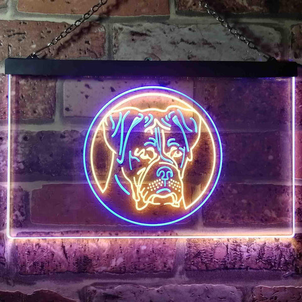 ADVPRO Boxer Dog Bedroom Dual Color LED Neon Sign st6-i0657 - Blue & Yellow