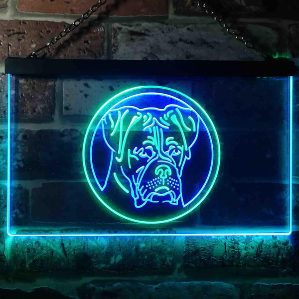 ADVPRO Boxer Dog Bedroom Dual Color LED Neon Sign st6-i0657 - Green & Blue