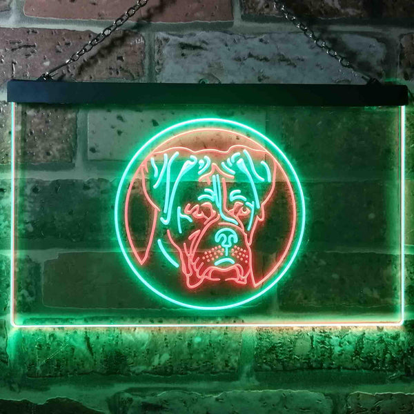 ADVPRO Boxer Dog Bedroom Dual Color LED Neon Sign st6-i0657 - Green & Red