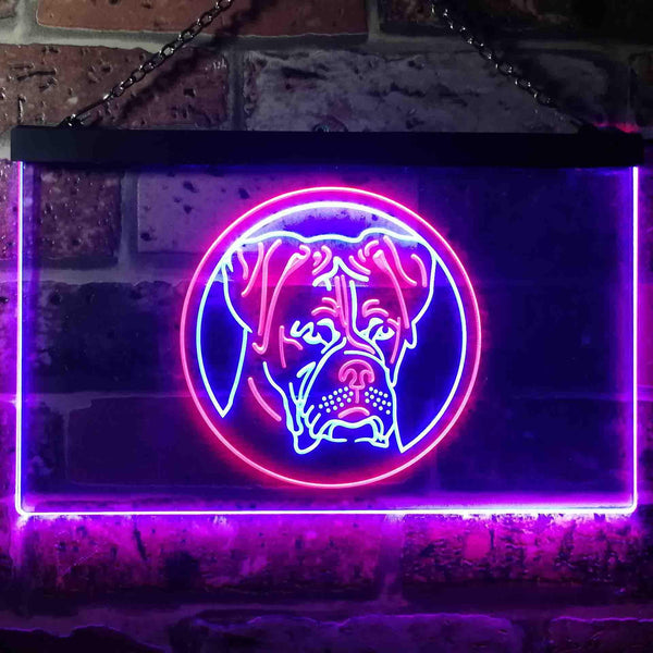 ADVPRO Boxer Dog Bedroom Dual Color LED Neon Sign st6-i0657 - Red & Blue