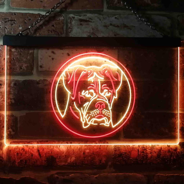 ADVPRO Boxer Dog Bedroom Dual Color LED Neon Sign st6-i0657 - Red & Yellow