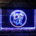 ADVPRO Boxer Dog Bedroom Dual Color LED Neon Sign st6-i0657 - White & Blue