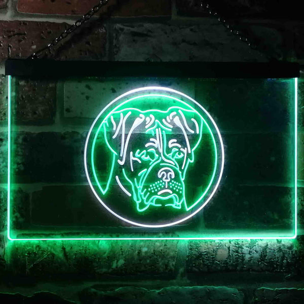 ADVPRO Boxer Dog Bedroom Dual Color LED Neon Sign st6-i0657 - White & Green