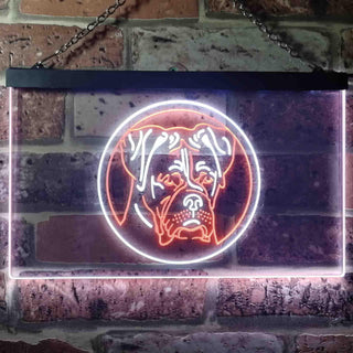 ADVPRO Boxer Dog Bedroom Dual Color LED Neon Sign st6-i0657 - White & Orange
