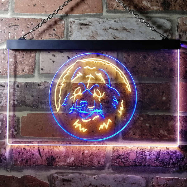 ADVPRO Chow Chow Dog Bedroom Dual Color LED Neon Sign st6-i0662 - Blue & Yellow