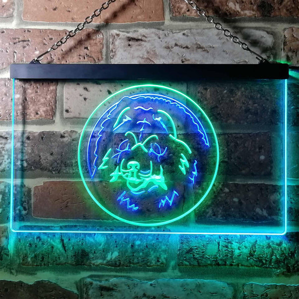 ADVPRO Chow Chow Dog Bedroom Dual Color LED Neon Sign st6-i0662 - Green & Blue