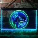 ADVPRO German Shepherd Dog Bedroom Dual Color LED Neon Sign st6-i0668 - Green & Blue