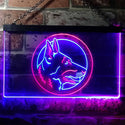 ADVPRO German Shepherd Dog Bedroom Dual Color LED Neon Sign st6-i0668 - Red & Blue