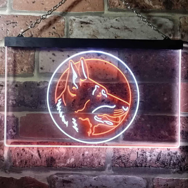 ADVPRO German Shepherd Dog Bedroom Dual Color LED Neon Sign st6-i0668 - White & Orange