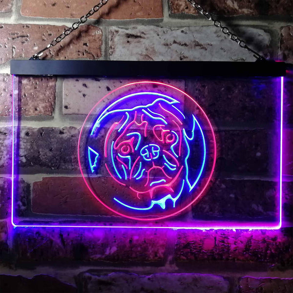 ADVPRO Pug Dog Bedroom Dual Color LED Neon Sign st6-i0682 - Red & Blue