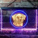 ADVPRO Rottweiler Dog Bedroom Dual Color LED Neon Sign st6-i0684 - Blue & Yellow