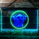 ADVPRO Rottweiler Dog Bedroom Dual Color LED Neon Sign st6-i0684 - Green & Blue