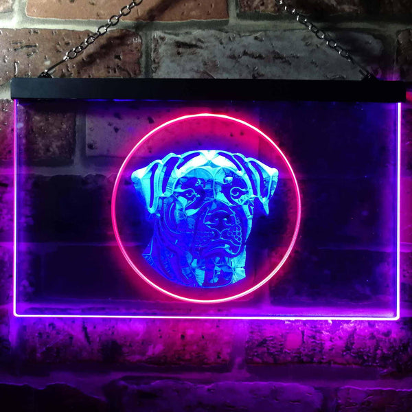 ADVPRO Rottweiler Dog Bedroom Dual Color LED Neon Sign st6-i0684 - Red & Blue